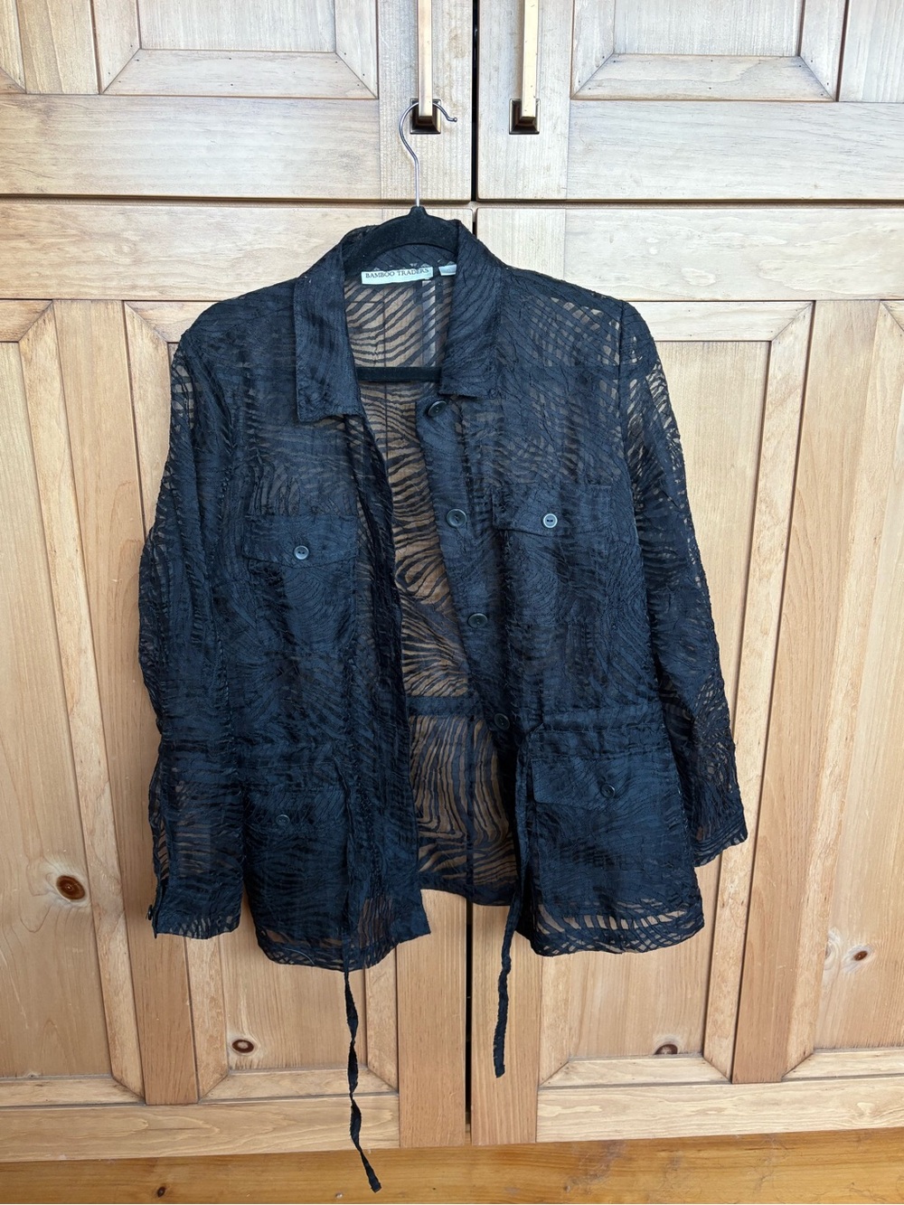 Bamboo Traders Black Sheer Utility Jacket